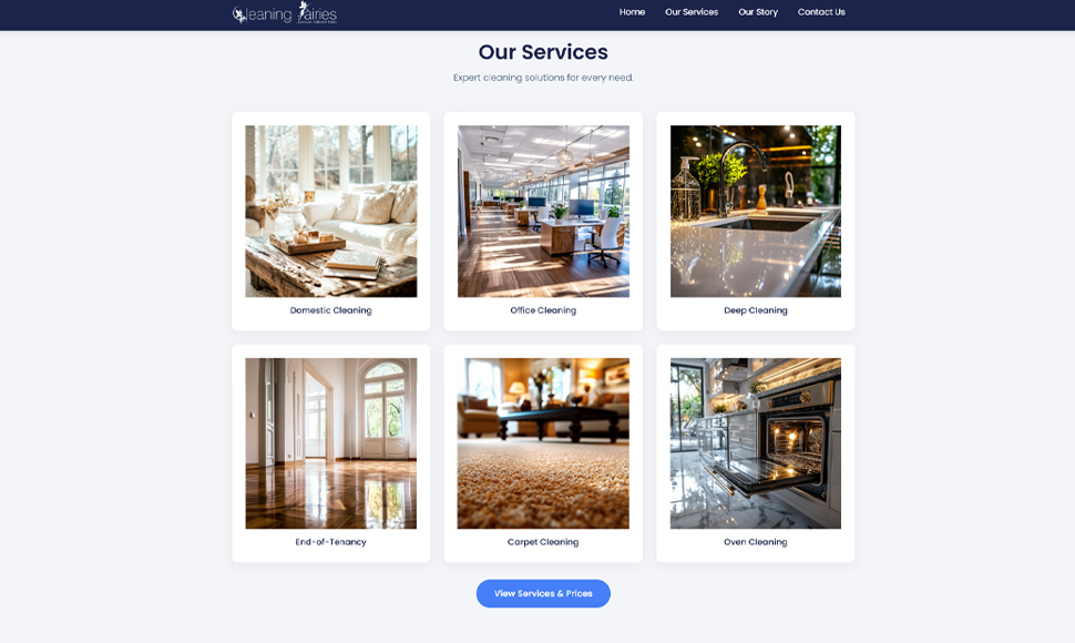 Cleaning Fairies services page